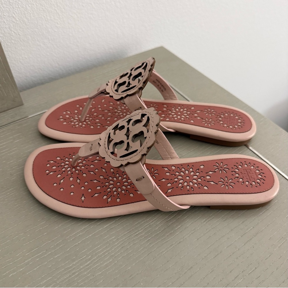 Tory Burch Miller Scalloped Sandals - Pink - Picture 3 of 5